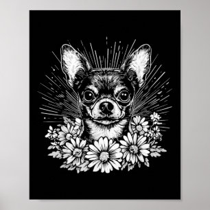 Póster Chihuahua Tattoo Estilo retro Perro amante