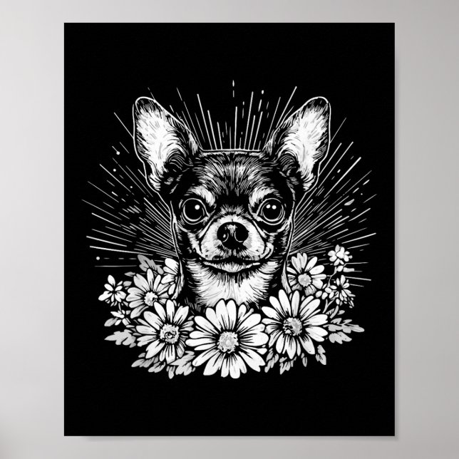 Póster Chihuahua Tattoo Estilo retro Perro amante (Frente)