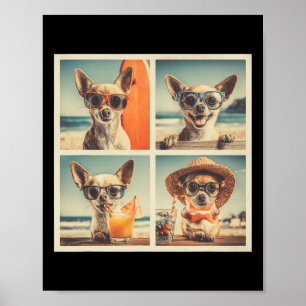 Póster Chihuahuas Cool Gafas Divertidos Perros Vacaciones