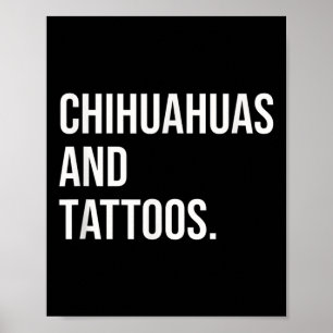 Póster Chihuahuas Y Tattoos Dueños De Chihuahua Perro Tin