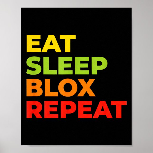 Póster Child Eat Sleep Blox Repeat - Kids Gaming Slogan F (Frente)