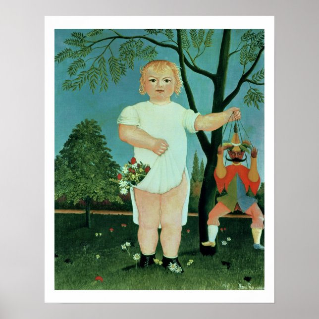 Póster Child with a Puppet, c.1903 (oil on canvas) (Frente)