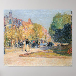 Póster Childe Hassam - Calle Malborough, Boston