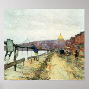 Póster Childe Hassam - Charles River und Beacon Hill