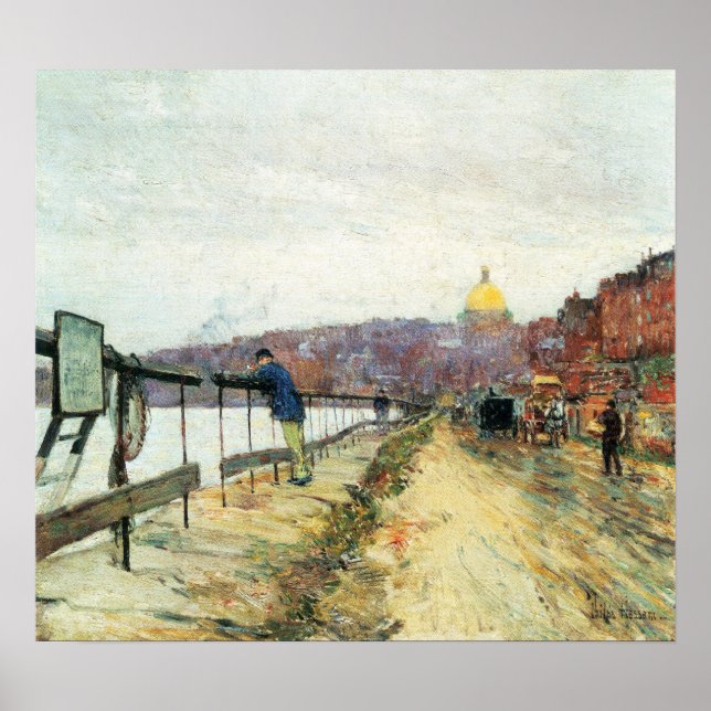 Póster Childe Hassam - Charles River und Beacon Hill (Frente)