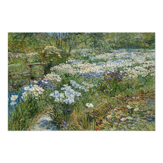 Póster Childe Hassam - El Jardín Acuático (Anverso)