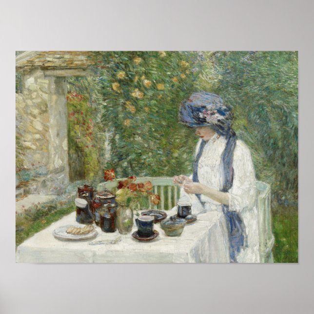 Póster Childe Hassam - French Tea Garden (Frente)