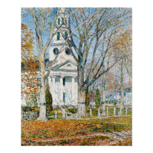 Póster Childe Hassam, Iglesia de la Antigua Lyme,