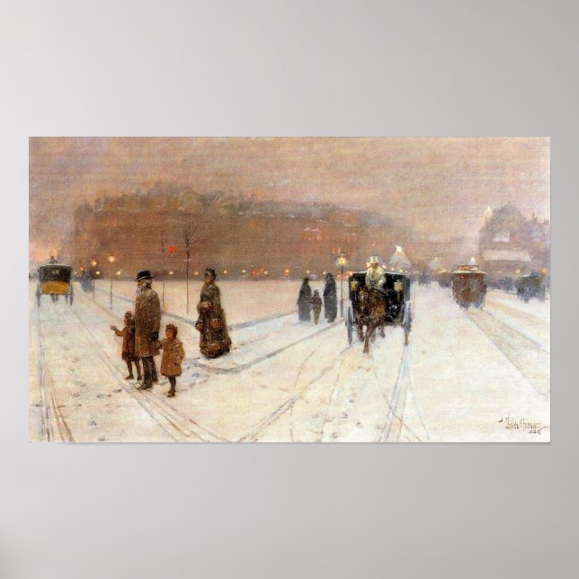 Póster Childe Hassam - Tierra urbana de cuento de hadas (Frente)