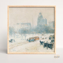 Childe Hassam Winter en Union Square Painting Art