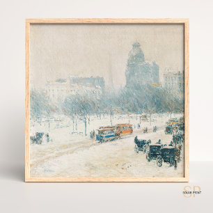 Póster Childe Hassam Winter en Union Square Painting Art