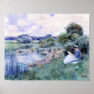 Póster Childe Hassam-Woman Read