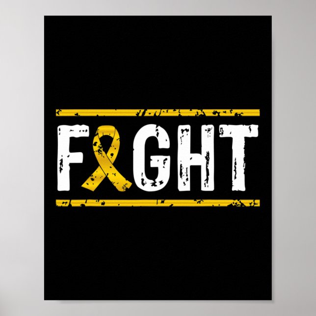Póster Childhood Cancer Awareness Fight Cancer Gold Ribbo (Frente)