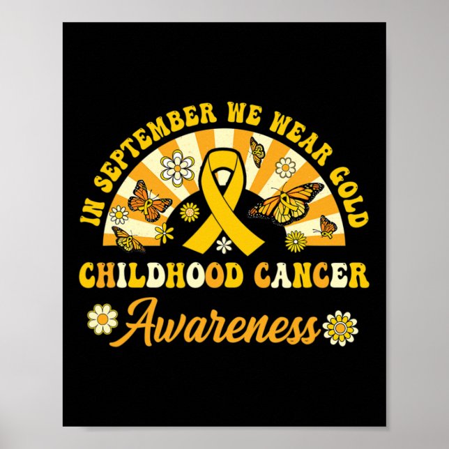 Póster Childhood Cancer Awareness In September We Wear Go (Frente)