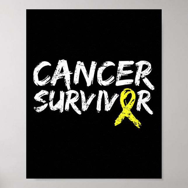 Póster Childhood Cancer Survivor Yellow Ribbon Awareness  (Frente)