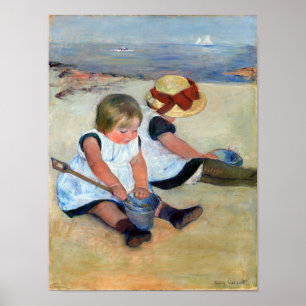 Póster Children on the Beach, Cassatt