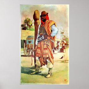 Póster Chile, gauchos, hombre en traje tradicional