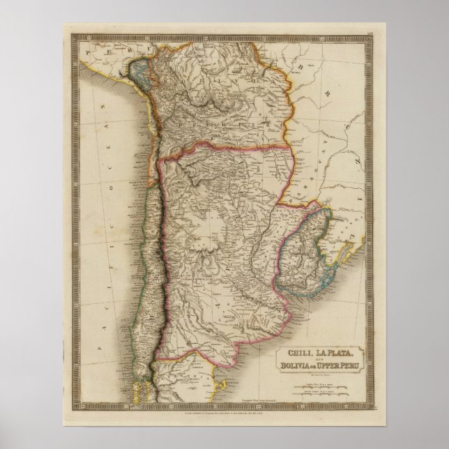 Póster Chile, La Plata, Bolivia (Frente)