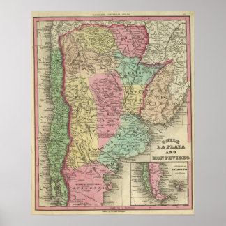 Póster Chile La Plata Y Montevideo