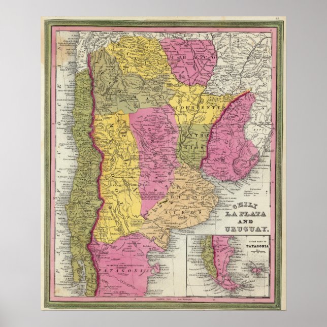 Póster Chile, La Plata Y Uruguay (Frente)