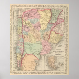 Póster Chile, Paraguay, República Argentina y Uruguay