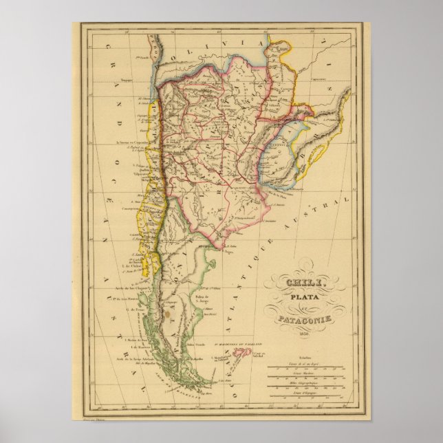 Póster Chile, Plata y Patagonia (Frente)