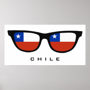 Póster Chile sombras personalizado poster de texto y colo