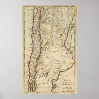 Póster Chile Y Parte Del Virreinato De La Plata