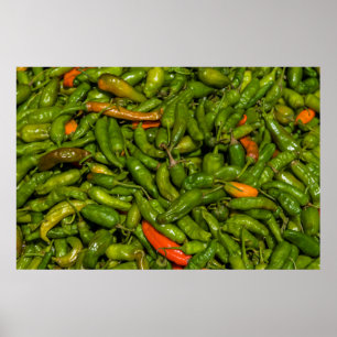 Póster Chiles a la venta en el mercado