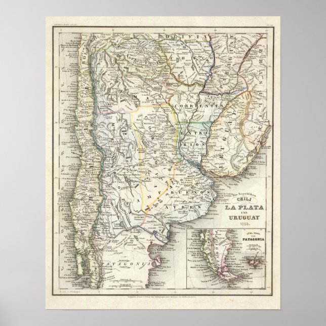 Póster Chili, Argentina, South America (Frente)
