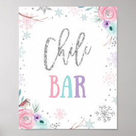 Póster Chili Bar Food Winter Onederland Chica Cumpleaños
