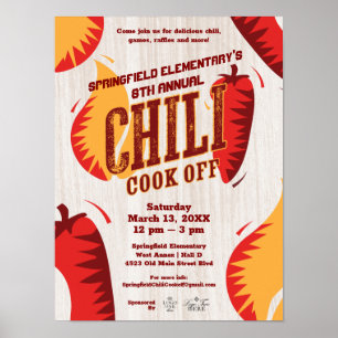 Póster Chili Cook Off   Concurso de Cocina BBQ
