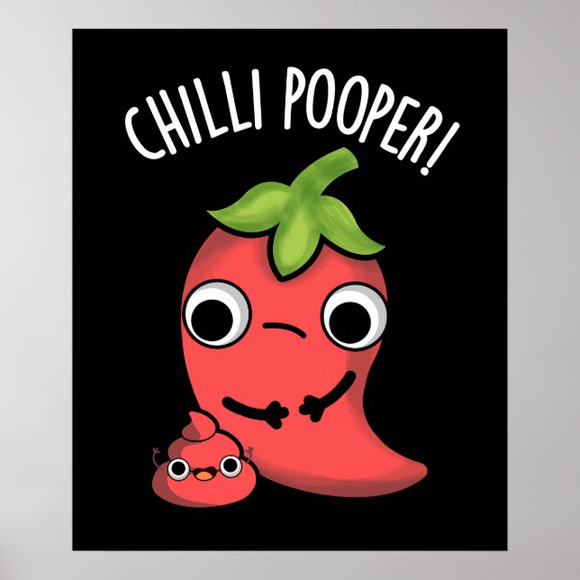 Póster Chili Pooper Chiste de Pimienta Pun (Frente)