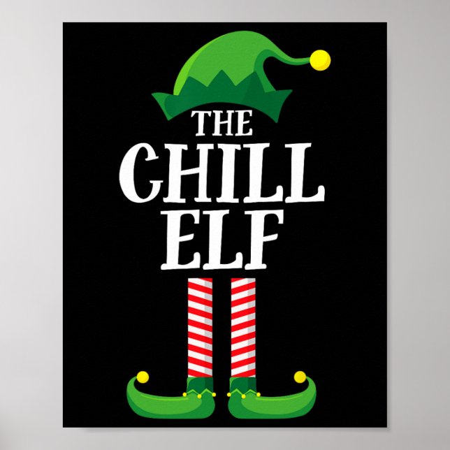 Póster Chill Elf Matching Family Group Navidad Fiesta (Frente)