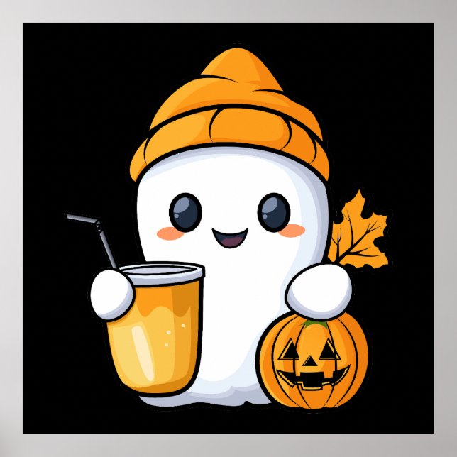 Póster Chill Ghost Coffee Cálido Cae (Frente)