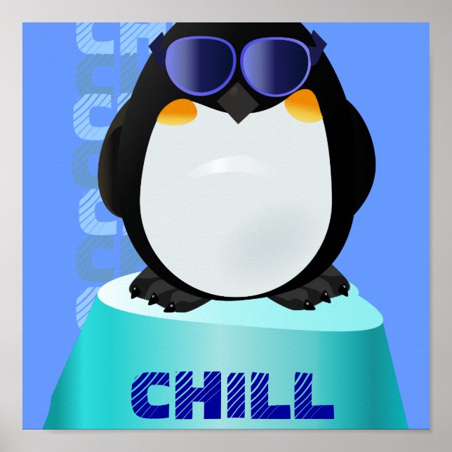 Póster CHILL Guay Penguin (Frente)