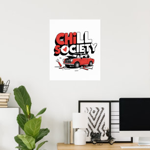 Póster Chill Society Funny Car Repair Poster - Broken Veh