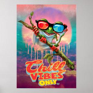 Póster Chill Vibes Only 3D Tree Frog