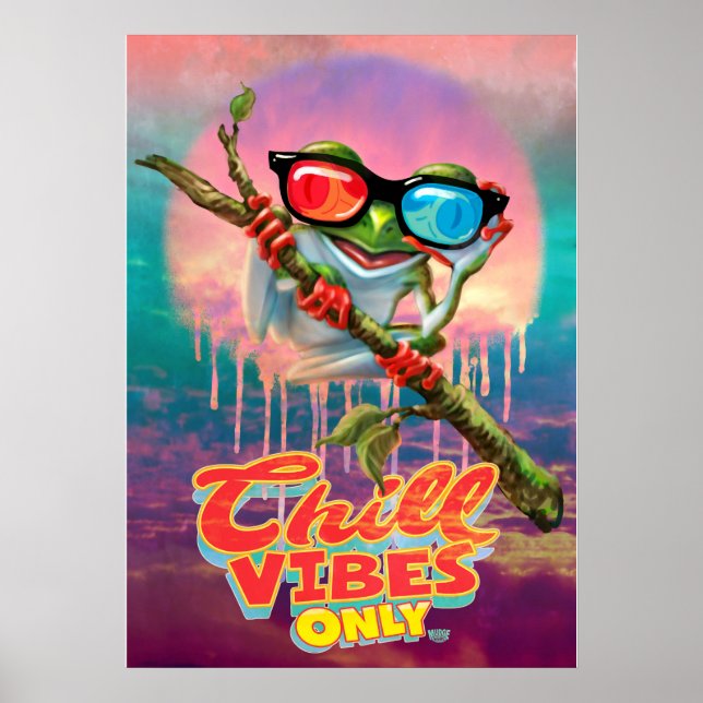 Póster Chill Vibes Only 3D Tree Frog (Frente)
