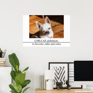 Póster Chillax Chihuahua lengua relajada somnolienta Foto