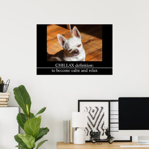 Póster Chillax Chihuahua lengua relajada somnolienta Foto