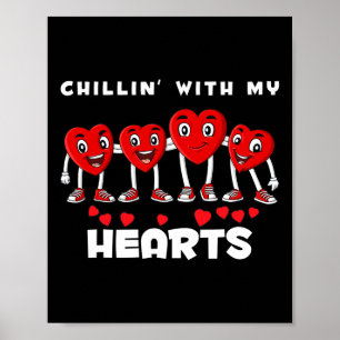 Póster Chillin Con Mi Corazón Día de San Valentín Diverti
