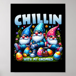 Póster Chillin' Con Mi Gnomía Feliz Partido Familiar De P
