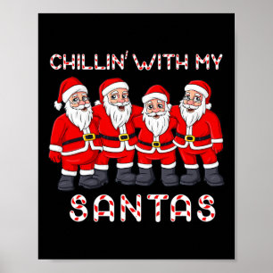 Póster Chillin Con Mis Amigos Navidades Niños Chicas Niño