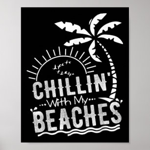 Póster Chillin Con Mis Playas Divertidas Vacaciones De Pl