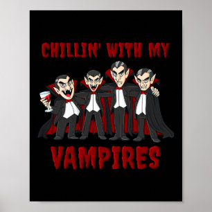 Póster Chillin Con Mis Vampiros Halloween Chicas Niños