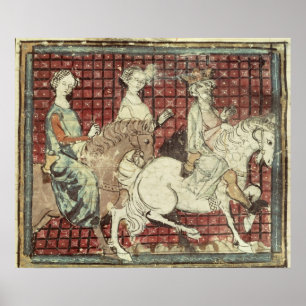 Póster Chilperic I y Fredegonde a caballo