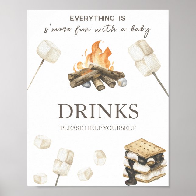 Póster Chimenea acuática ducha bebé Bebidas (Frente)