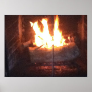 Póster Chimenea de invierno