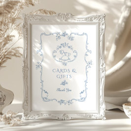 Póster Chimenea de Roca Vintage Tarjetas Chinoiserie y re